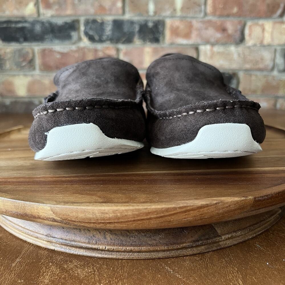 OluKai Ka'a Loafer Slip On Arch Support Suede Dark Wood Brown Moc Men's 9 Shoes - Picture 12 of 16